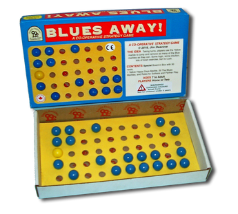 Blues Away Game Board and Box Displayed