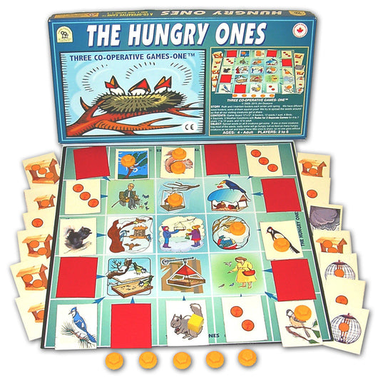 The Hungry Ones Game Box, Board and Pieces Displayed in Play