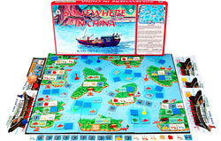 Somewhere In China Board Game with Box, Board and Pieces Displayed