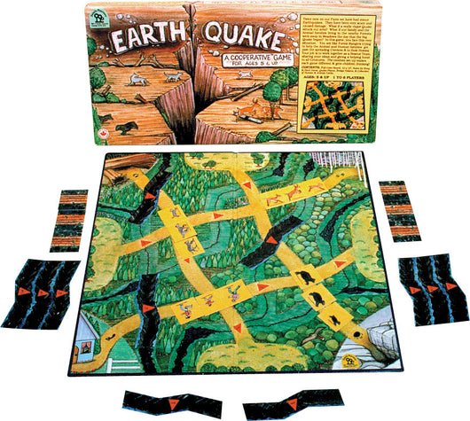 EarthQuake Game Box, Board and Pieces Displayed as in Play