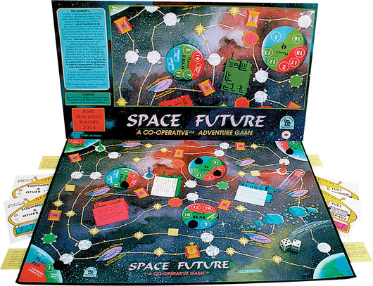 Space Future Game displayed with Box, Board and Pieces Ready to Play