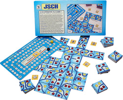 JSCH Box and Game Board and Pieces Arranged in Play