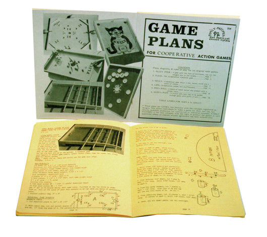 Co-op Action Game Plans Manual with Game Rules Displayed Open