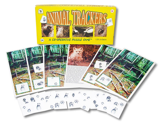 Animal Trackers Game Box and Cards Displayed