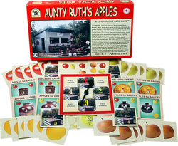 Aunty Ruth's Apples Game Box, Spinner and Cards Displayed