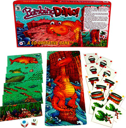Bambino Dino Game Boards, Box and Cards Displayed