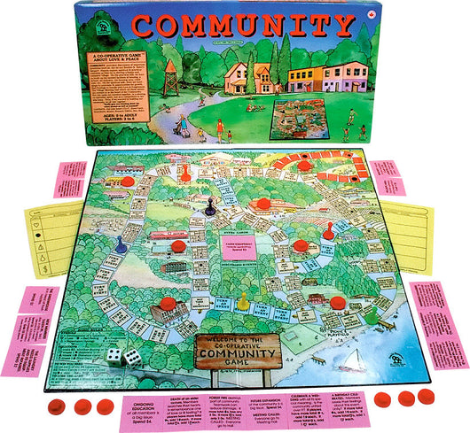 Community Game Box, Board and Pieces Displayed