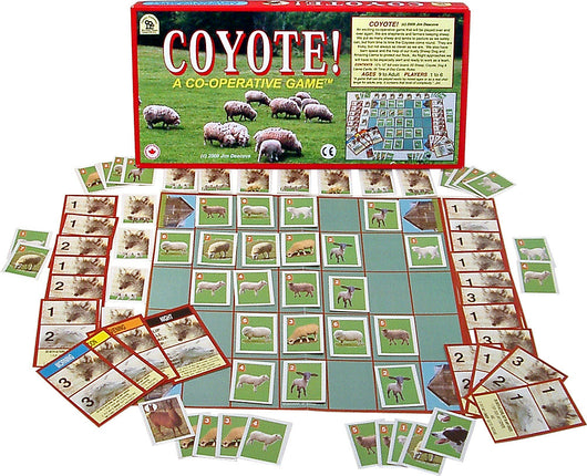 Coyote Game Box, Board and Pieces Displayed as in Play