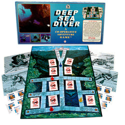 Deep Sea Diver Game Box, Board and Pieces Displayed as in Play