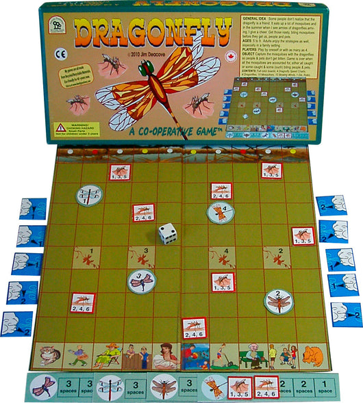 Dragonfly Game Box, Board and Pieces Displayed as in Play