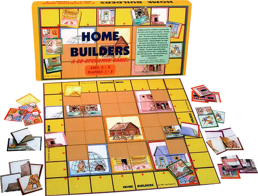 Home Builders  Game Box, Board and Pieces Displayed as in Play