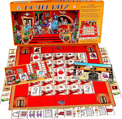 Hotel Ritz Game Box, Board and Pieces Displayed as in Play
