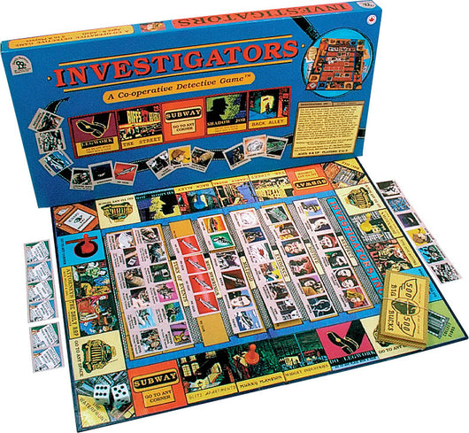 Investigators Game Box, Board and Pieces Displayed as in Play