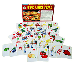 Let's Make Pizza Game Box and Cards Displayed