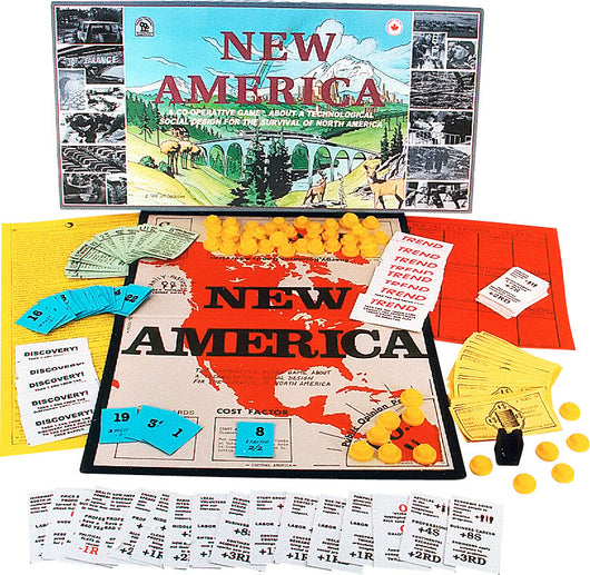 New America Game Box and Board Dispalyed with Pieces