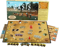 Oasis Games Board, Box and Pieces Displayed as in Play  