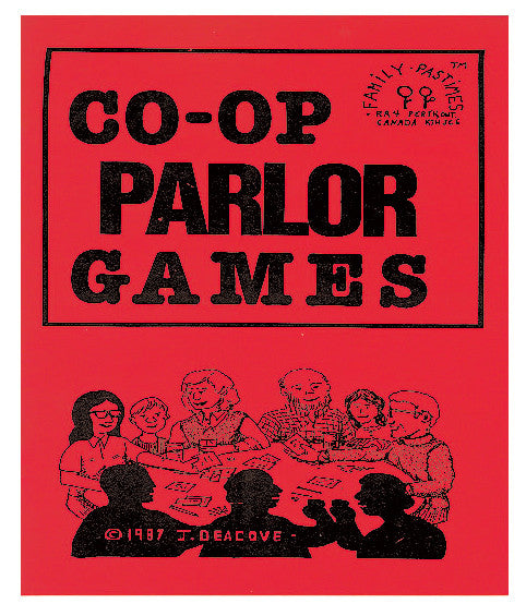 Cover of Co-op Parlor Games Book (Red with Illustration of children playing a game at a large table)