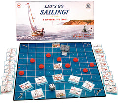 Let's Go Sailing Game Board, Box and Pieces Displayed in Play