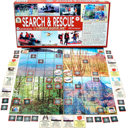Search and Rescue Games Box, Board and Pieces arranged for Play