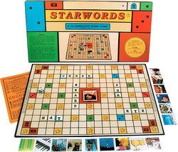 Starwords Game Board, Box and Pieces Displayed in Play