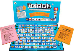 Untrivia Game Box, Board, Rules and Pieces ready to Play