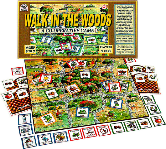 Walk in the Woods Game Box, Board and Pieces Displayed